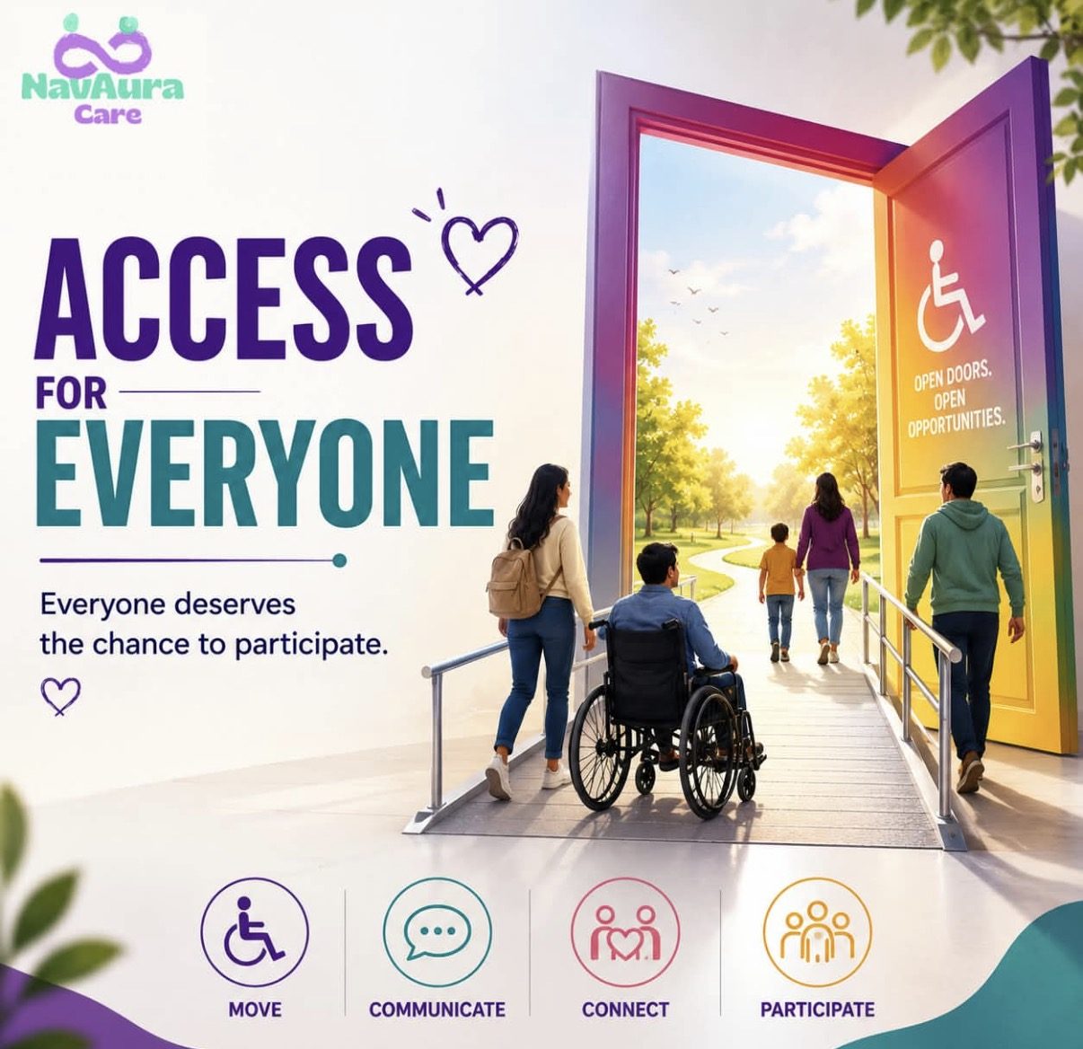 NavAura Care artwork: Access for everyone. Everyone deserves the chance to participate.