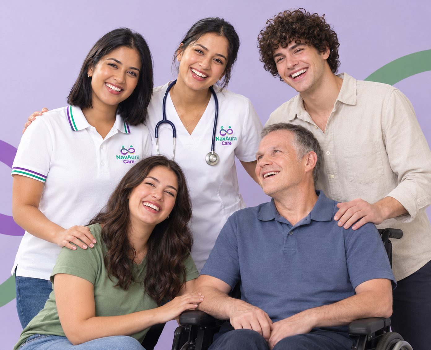 NavAura Care support workers smiling with participants