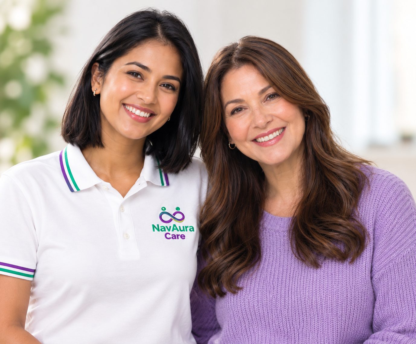 A NavAura Care support worker with a participant